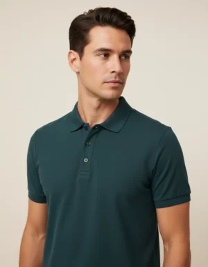 Men's Polo Plain Petrol Blue T-shirt