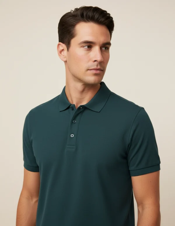 Men's Polo Plain Petrol Blue T-shirt