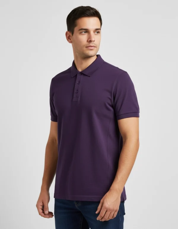 Men's Polo Plain Purple T-shirt
